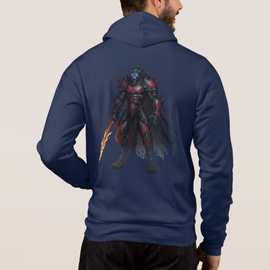 Werewolf Warrior-trui – Hyperrealistische Kunst Hoodie (Achterkant)