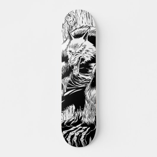 Werewolf zwart-wit skateboard (Voorkant)