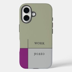 Werk 90210, beige grijs abstracte moderne kunst iPhone 16 hoesje