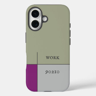 Werk 90210, beige grijs abstracte moderne kunst iPhone 16 hoesje