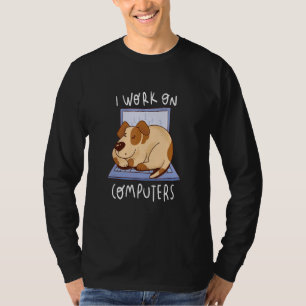 Werk aan computer hond programmeur hond eigenaar h t-shirt