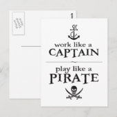 Werk als een kapitein, speel als een piraat briefkaart (Voorkant / Achterkant)