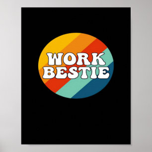 Werk Bestie Emotionele Hulp Collega Retro Vintage Poster