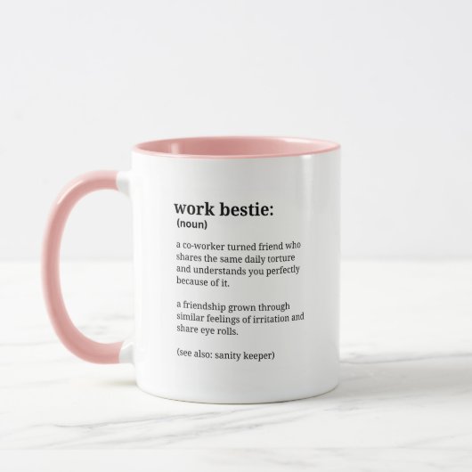 Werk Bestie Funny Coworker Koffie Mok (Links)