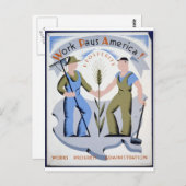 Werk betaalt Amerika Briefkaart (Voorkant / Achterkant)