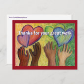 Werk Dank Je Hart Kunst Ansihtkaart Briefkaart (Voorkant / Achterkant)