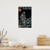 WERK DE NACHTSHIFT OP MARS' MOON NASA Explorers Poster (Keuken)
