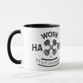 Werk hard Blijf nederig - Dumbbell Mok (Links)