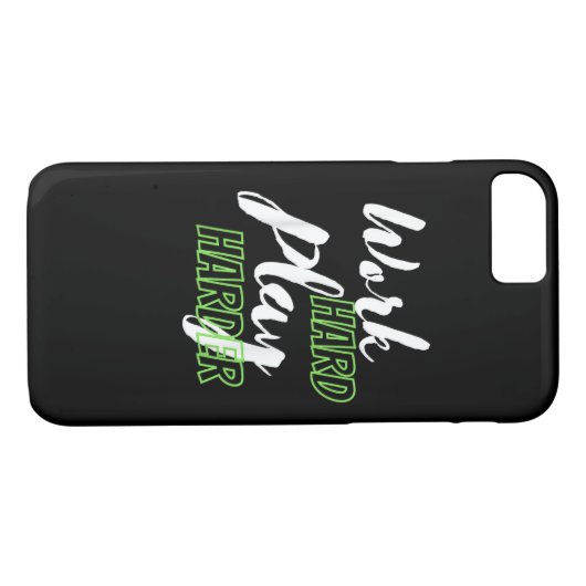 Werk hard en speel harder Case-Mate iPhone case (Achterkant (Horizontaal))