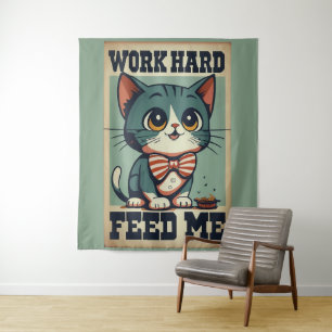Werk hard Oude Cat Wandkleed