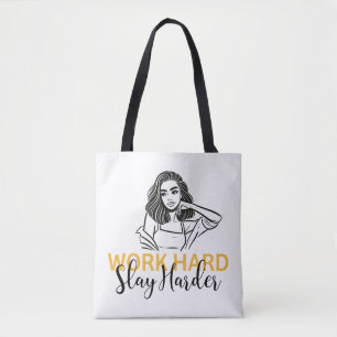 "Werk hard, sla harder" Motivatie Draagtas
