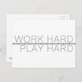 Werk hard, speel hard briefkaart (Voorkant / Achterkant)