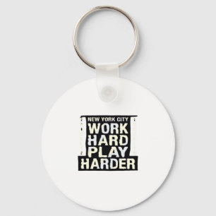 Werk Hard Speel Zo Hard - Dag van de Arbeid Grappi Sleutelhanger