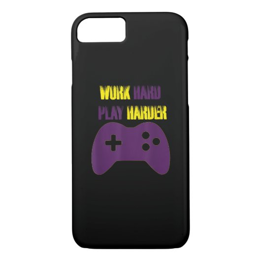 Werk hard Speel zo hard Gaming Gamer Videogames Case-Mate iPhone Case (Achterkant)