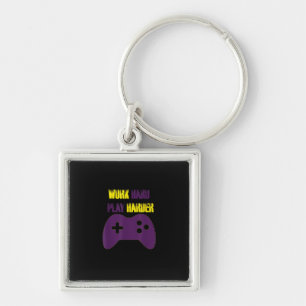 Werk hard Speel zo hard Gaming Gamer Videogames Sleutelhanger