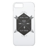 Werk hard Speel zo hard Klassiek Case-Mate iPhone Case (Achterkant)