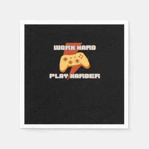 Werk Hard Speel zo hard Meme Quote Servet