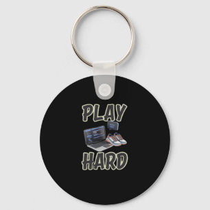 Werk hard Speel zo hard Motivatie tech en sport Sleutelhanger
