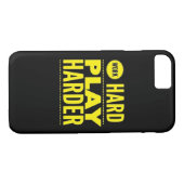 Werk hard Speel zo hard Ontwerp Case-Mate iPhone Case (Achterkant (Horizontaal))