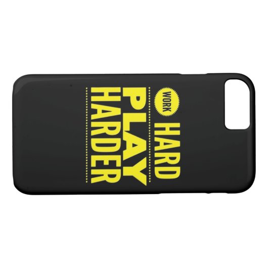 Werk hard Speel zo hard Ontwerp Case-Mate iPhone Case (Achterkant (Horizontaal))