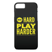 Werk hard Speel zo hard Ontwerp Case-Mate iPhone Case (Achterkant)