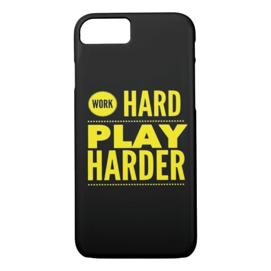 Werk hard Speel zo hard Ontwerp Case-Mate iPhone Case (Achterkant)
