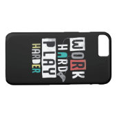 Werk hard Speel zo hard Quote Case-Mate iPhone Case (Achterkant (Horizontaal))