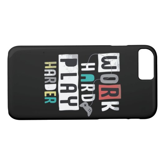 Werk hard Speel zo hard Quote Case-Mate iPhone Case (Achterkant (Horizontaal))