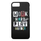 Werk hard Speel zo hard Quote Case-Mate iPhone Case (Achterkant)