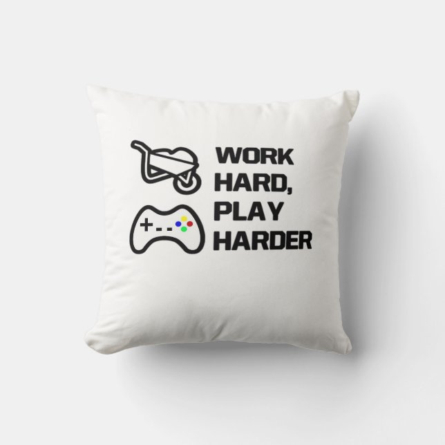 Werk hard, speel zo hard Statement Design Classic Kussen (Voorkant)
