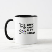 Werk hard, speel zo hard Statement Design Classic Mok (Links)