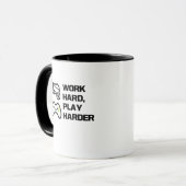 Werk hard, speel zo hard Statement Design Classic Mok (Voorkant links)