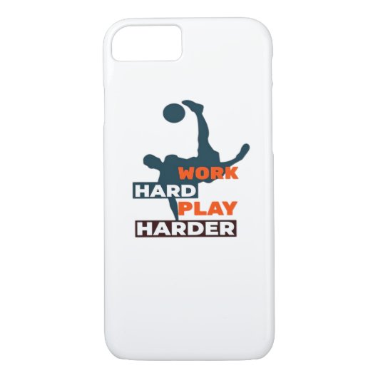 Werk Hard Speel zo Hard Voetbalspeler Classic Case-Mate iPhone Case (Achterkant)
