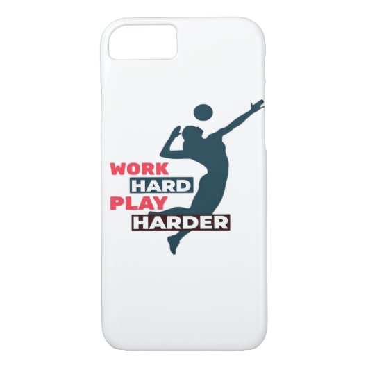 Werk hard Speel zo hard Volleybal Speler Classic Case-Mate iPhone Case (Achterkant)