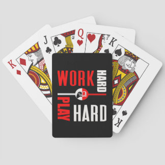 Werk hard, speel zo hard voor de werknemers pokerkaarten