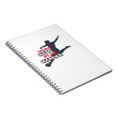 Werk Hard Speel zo hard Vrouw Voetballer Classi Notitieboek (Rechterzijde)