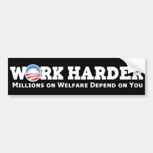 Werk harder tegen Obama Bumpersticker