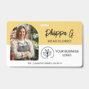 Werk-ID Zachte Geel met Foto & Logo Badge