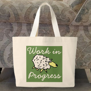 "Werk in uitvoering" Sheep Cartoon Project Bag Grote Tote Bag