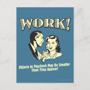 Werk: kleiner dan ze verschijnen briefkaart