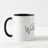 Werk, liefde balans script met kompas hart mini mok (Links)