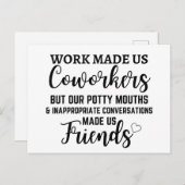 Werk maakte ons collega's maar onze scheldkanonnad briefkaart (Voorkant / Achterkant)