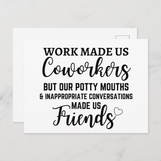 Werk maakte ons collega's maar onze scheldkanonnad briefkaart (Voorkant / Achterkant)