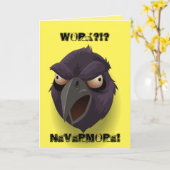Werk?!? Nooit meer! Raven-afbeelding Kaart (Gele Bloem)