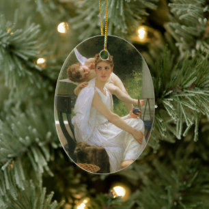 Werk onderbroken door Bouguereau, Angel Portrait Keramisch Ornament