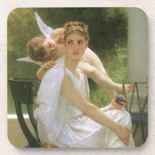 Werk onderbroken door Bouguereau, engel portret Onderzetter