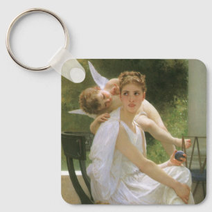 Werk onderbroken door Bouguereau, engel portret Sleutelhanger