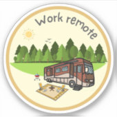 Werk op afstand sticker (Voorkant)