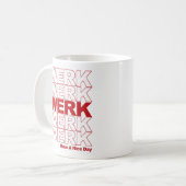 Werk Red Typografie Koffiemok (Voorkant links)