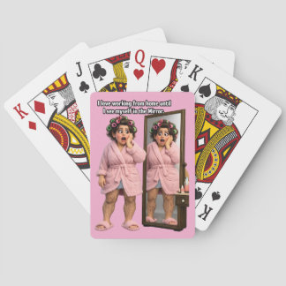 Werk van huis uit humor pokerkaarten